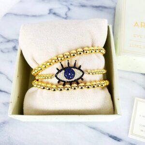 Goddess EYE Awakening GOLD Bead Bracelet Set‎